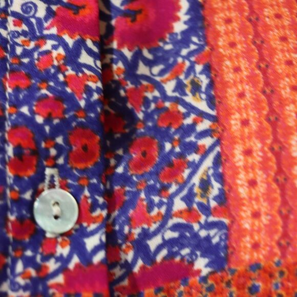 Old Navy Colorful Patchwork Sleeveless Button Front Summer Top Medium - Picture 7 of 9